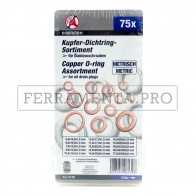 KIT ASSORTIMENTO O-RING GUARNIZIONI IN RAME DA 75 PEZZI METRICI PER TAPPI DI SCARICO OLIO PROFESSIONALE