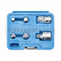 SET PROFESSIONALE 6 ADATTATORI per CRICCHETTO CHIAVI BUSSOLA ad ATTACCO QUADRO