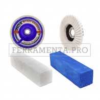 KIT #1B+ v4 LUCIDATURA A SPECCHIO INOX con 2 PASTE E 2 DISCO FELTRO
