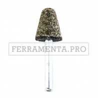MOLA RUOTA RESINOIDE AL CORINDONE P36 MARRONE con GAMBO CONICA per SGROSSARE INOX ACCIAIO GHISE con TRAPANO DREMEL 