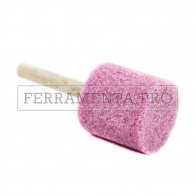 MOLA RUOTA VETRIFICATA AL CORINDONE ROSA con GAMBO 6mm CILINDRICA per SGROSSARE E RIFINIRE TRAPANO