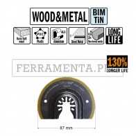 LAMA LONG LIFE TAGLIO LEGNO METALLO 87mm CMT per MULTIFUNZIONE OSCILLANTE UNIVERSALE