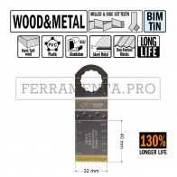 LAMA LONG LIFE TAGLIO LEGNO METALLO 32mm CMT OMS13 per MULTIFUNZIONE FEIN FESTOOL