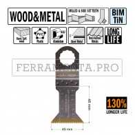 LAMA LONG LIFE TAGLIO LEGNO METALLO 45mm CMT per MULTIFUNZIONE FEIN FESTOOL OSCILLANTE