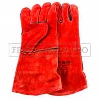 GUANTO DA LAVORO PROTETTIVO in PELLE CROSTA per SALDATURA RESISTENTI AL CALORE MANICHETTA ROSSI