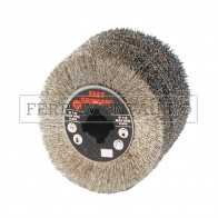 RULLO RUOTA IN FILO D'ACCIAIO INOX ABRASIVO per SVERNICIATURA SVERNICIARE RUGGINE METALLI RUSTICATURA LEGNO SATINATRICE