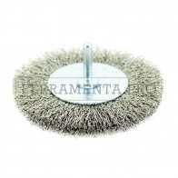 SPAZZOLA CIRCOLARE in INOX per TRAPANO con GAMBO 6mm per PULIZIA RUGGINE VERNICE