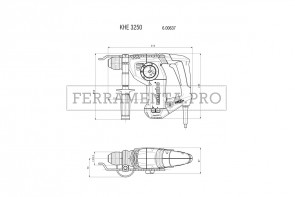 Metabo KHE 3250 Martello combinato in Valigetta in plastica