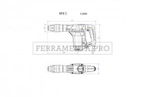 Metabo MHE 5 Martello scalpellatore in Valigetta in plastica