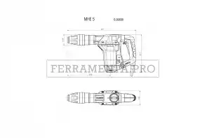 Metabo MHE 5 Set Martello scalpellatore in Valigetta in plastica