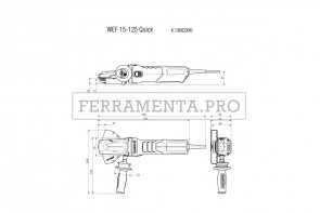 Metabo WEF 15-125 Quick Smerigliatrice angolare a testa ribassata