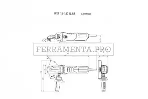 Metabo WEF 15-150 Quick Smerigliatrice angolare a testa ribassata