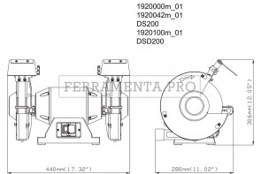 Metabo DS 200 Smerigliatrice doppia da banco