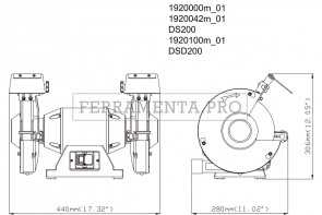 Metabo DS 200 Smerigliatrice doppia da banco