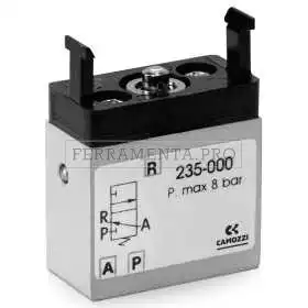 Camozzi 234-000 Minivalvola attacco M5, 2-8 bar, 60 Nl/min valvola a pannello