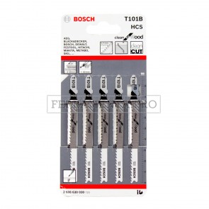 5 LAME SEGHETTO ALTERNATIVO BOSCH per TAGLIO PULITO LEGNO TENERO 3 - 30 mm T101B