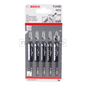 5 LAME SEGHETTO ALTERNATIVO BOSCH per TAGLIO RAPIDO LEGNO TENERO 5 - 50 mm T144D