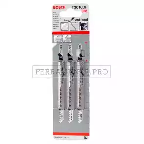 3 LAME SEGHETTO ALTERNATIVO BOSCH per TAGLIO PULITO LEGNO DURO 4 - 65 mm T301CDF