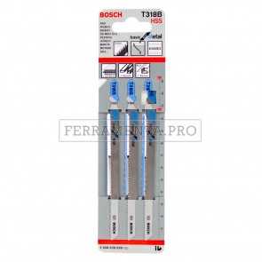 3 LAME SEGHETTO ALTERNATIVO BOSCH per TAGLIO LAMIERA ALLUMINIO 2,5 - 6 mm T318B