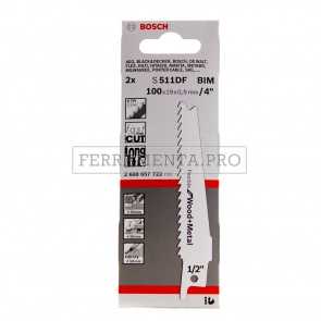 2 LAME FLESSIBILI SEGA UNIVERSALE GATTUCCIO S 511 DF BOSCH per LEGNO PLASTICA 