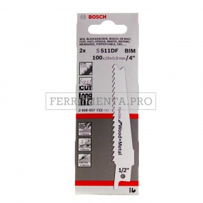 2 LAME FLESSIBILI SEGA UNIVERSALE GATTUCCIO S 511 DF BOSCH per LEGNO PLASTICA