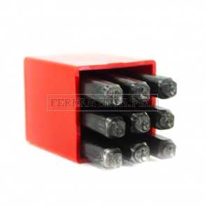 PUNZONI NUMERICI IN ACCIAIO 9 PEZZI DUREZZA EXTRA per LAMIERE