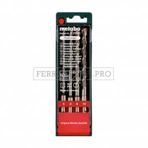 SET SERIE 4 PUNTE METABO SDS PLUS per MURATURA MURO DIAMETRO 5 - 6 - 8 - 10 mm