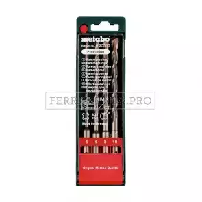 SET SERIE 4 PUNTE METABO SDS PLUS per MURATURA MURO DIAMETRO 5 - 6 - 8 - 10 mm