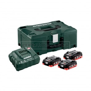 METABO SET DI BASE 3 BATTERIE LIHD 4,0 AH + CARICABATTERIE ASC 30-36 V + METALOC