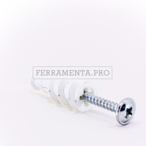 TASSELLO in NYLON con VITE PER CARTONGESSO DRIVA NYLON AUTOPERFORANTE