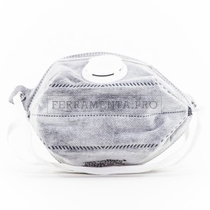 MASCHERINA FACCIALE FILTRANTE MONOUSO FFP3CV pieghevole ai carboni attivi con valvola FFP3 C V