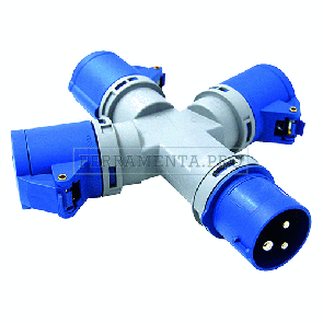ADATTATORE INDUSTRIALE TRIPLO blu