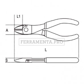 BETA 1084G - Tronchesi a grande effetto  a taglienti diagonali, manici ricoperti  con 2 strati di PVC antiscivolo finitura industriale