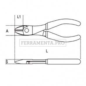 BETA 1084G - Tronchesi a grande effetto  a taglienti diagonali, manici ricoperti  con 2 strati di PVC antiscivolo finitura industriale