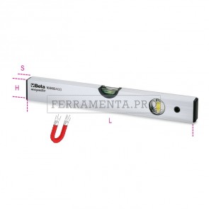 BETA 1696B - Livelle con base magnetica in alluminio profilato anodizzato  a 2 fiale infrangibili