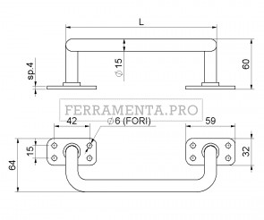 Maniglione curvato verniciato 361