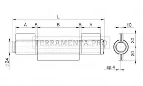 Cerniera gigante 3 ali con rondelle ottone 202