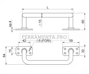 Maniglione curvato verniciato 361