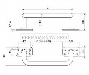 Maniglione curvato verniciato 361