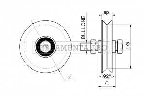 Ruota 1 cuscinetto gola V 402