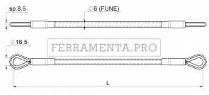 Cavo anti-caduta fune Ø6 859A