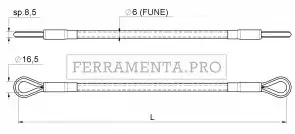 Cavo anti-caduta fune Ø6 859A