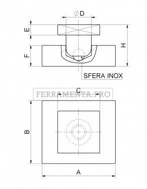 Perno inferiore base quadrata 862