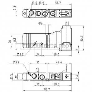 Camozzi EN531-16-PN3 - Elettrovalvola monostabile - passo 16