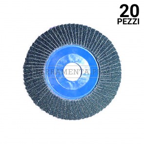 20 pezzi DLN v02 115mm Z40 DISCO LAMELLARE in NYLON per FERRO INOX allo ZIRCONIO ABRASIVO MOLA MOLARE MADEinITALY
