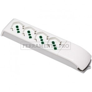 MULTIPRESE 4 PRESE SENZA CAVO 16A UNIVERSALI BIPASSO/SCHUKO 410130