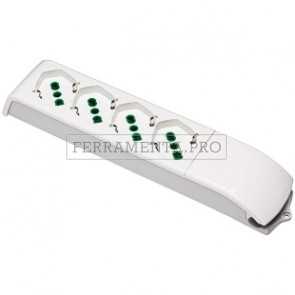 MULTIPRESE 4 PRESE SENZA CAVO 16A UNIVERSALI BIPASSO/SCHUKO 410130