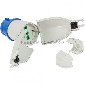 ADATTATORI INDUSTRIALI 2P+T 16A CEE BLU PRESA BIPASSO E SCHUKO OPTIMUS 73020