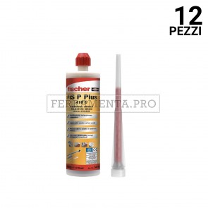 12 pezzi CARTUCCIA ANCORANTE FISCHER FIS P PLUS 410 C RESINA POLIESTERE CERTIFICATA 410ml