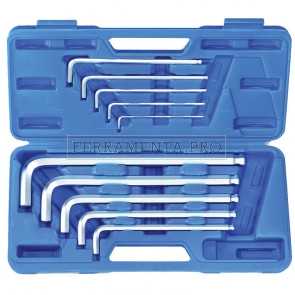 SET 10 PEZZI, CHIAVI MASCHIO ESAGONALI PIEGATE XL, 3X130-17X340 MM